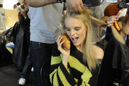 Spring 2012 Backstage Pictures: Giorgio Armani, Roberto Cavalli, DSquared2, Gianfranco Ferre