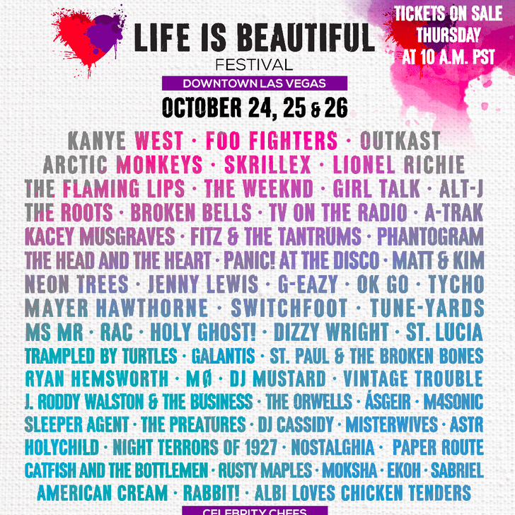 Life is Beautiful Festival Lineup 2014 POPSUGAR Celebrity