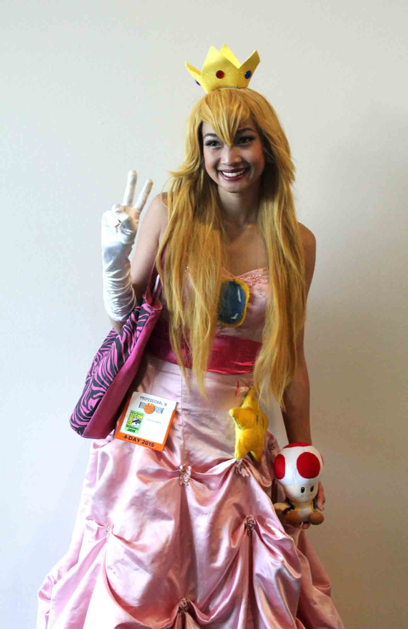 G-string bikini with full front Princess peach cosplay costume
