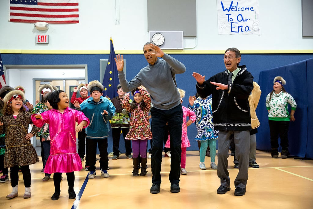 When he took part in a cultural performance at a middle school in Dillingham, AK