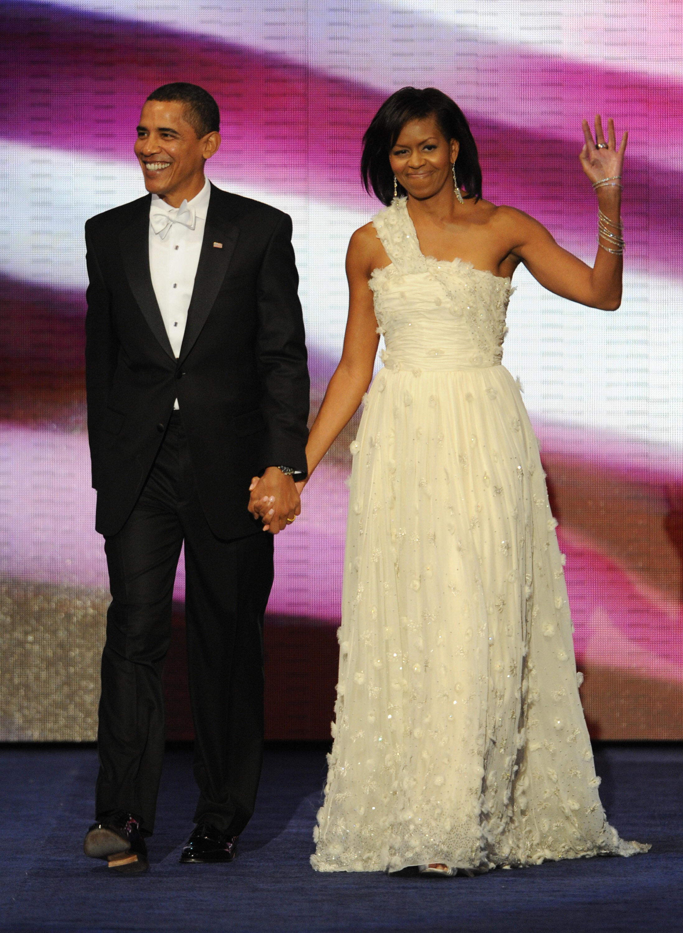 Michelle Obama In A White Jason Wu Gown At The Inaugural Ball