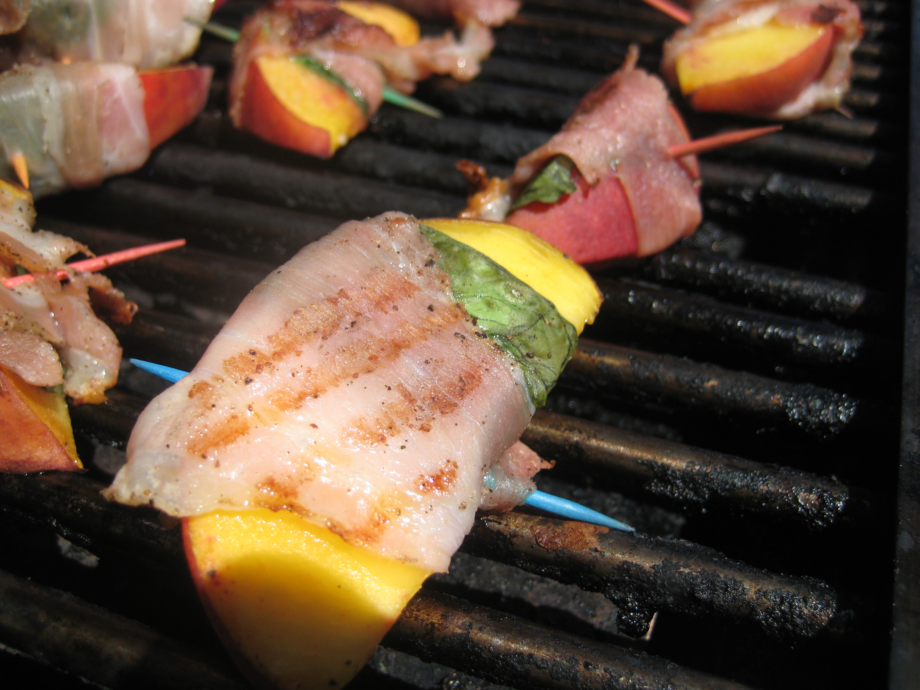Perfect Summer Appetizer PancettaWrapped Peaches POPSUGAR Food