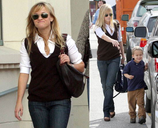 Reese Witherspoon, Deacon Phillippe, Ava Phillippe in Brentwood Reese Witherspoon, Deacon Phillippe, Ava Phillippe in Brentwood