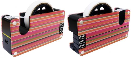 Colorful Striped USB Tape Dispenser Colorful Striped USB Tape Dispenser