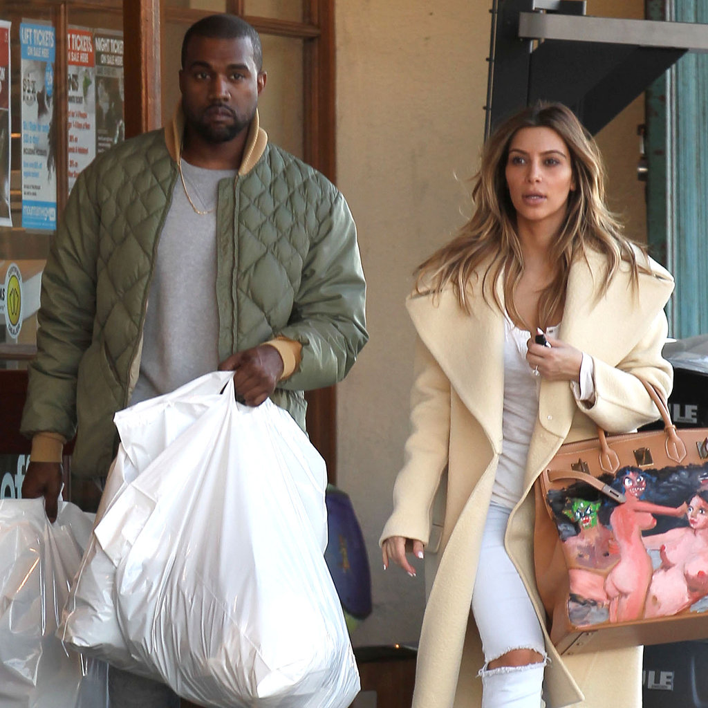 Kim Kardashian Carrying Custom Hermes Bag From Kanye West | POPSUGAR ...