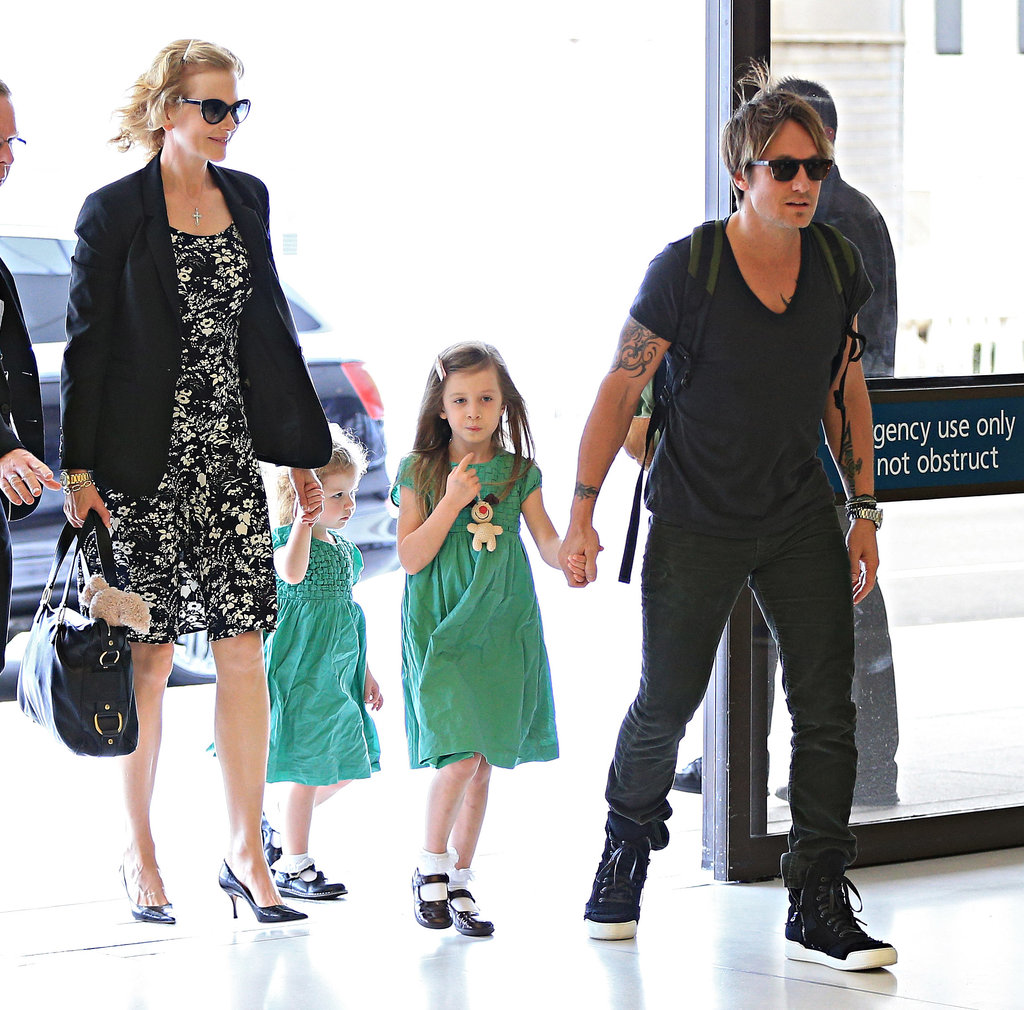 Nicole Kidman, Keith Urban At Sydney Airport With Daughters | POPSUGAR ...