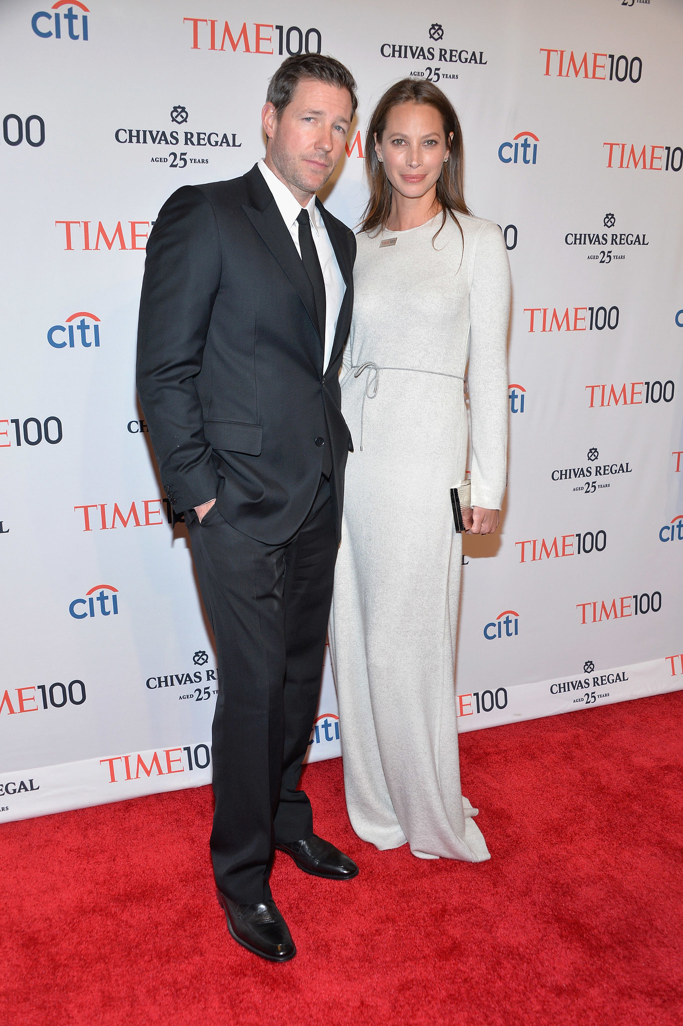 Ed Burns and Christy Turlington posed on the red carpet. | These May Be ...