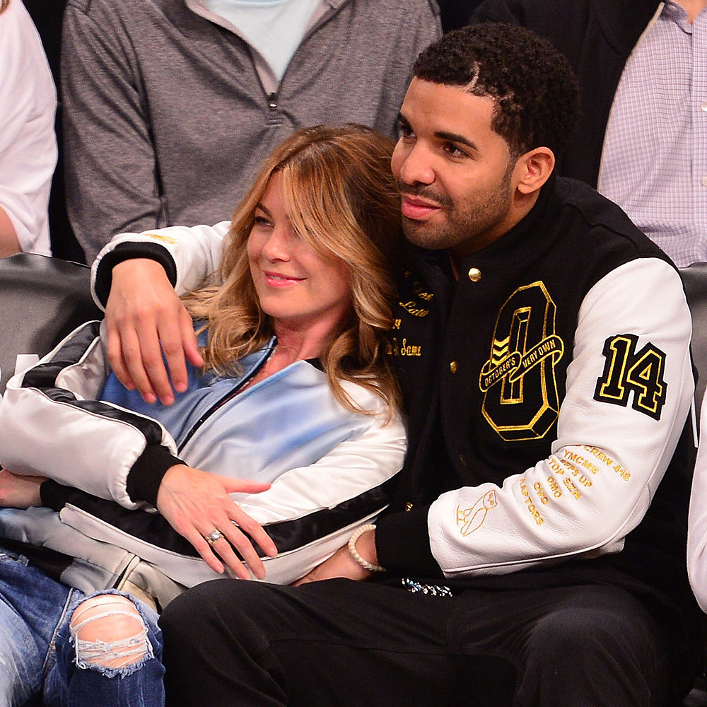 Drake and Ellen Pompeo at a Brooklyn Nets Game | POPSUGAR Celebrity