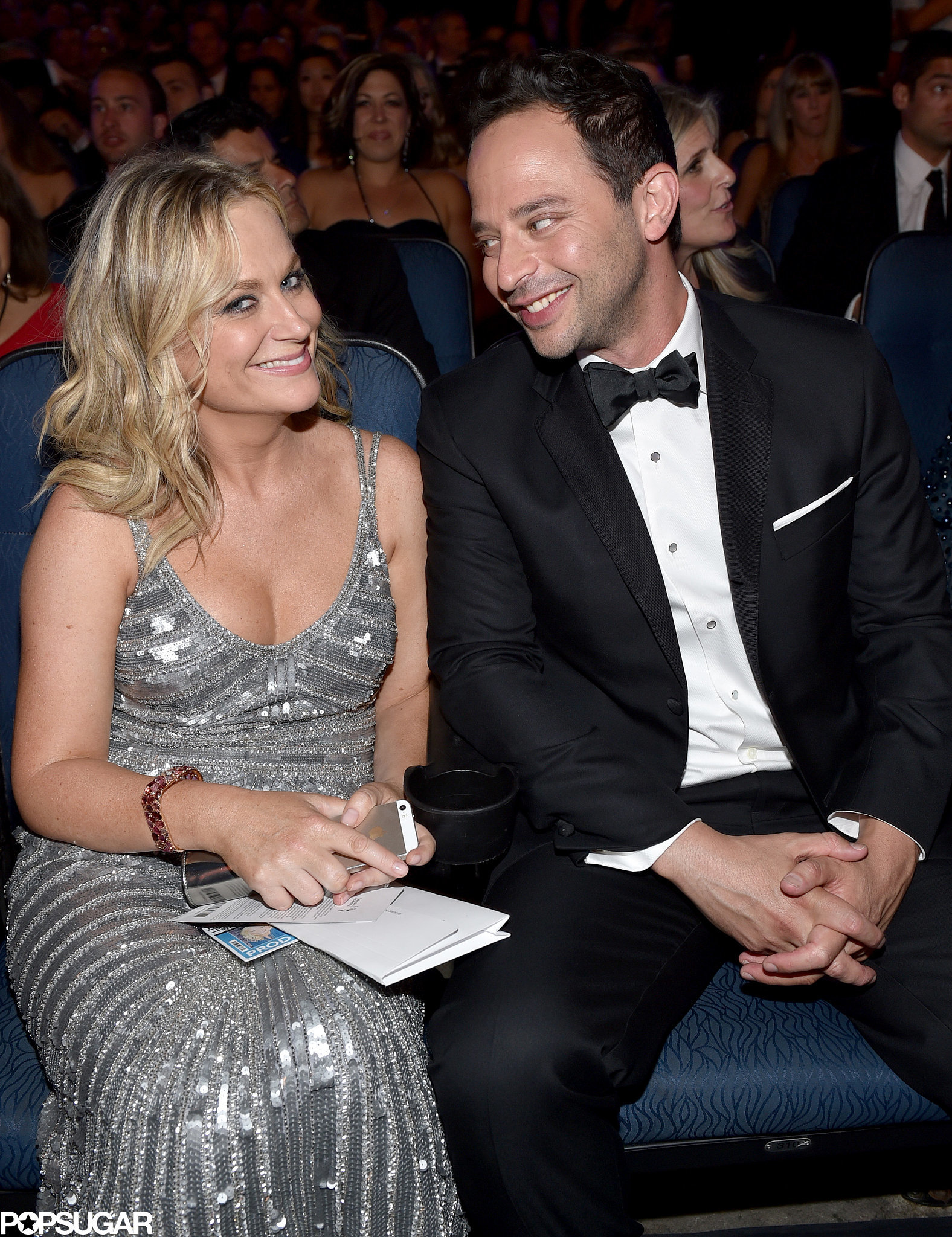 Funny couple Amy Poehler and Nick Kroll sat together in the audience ...