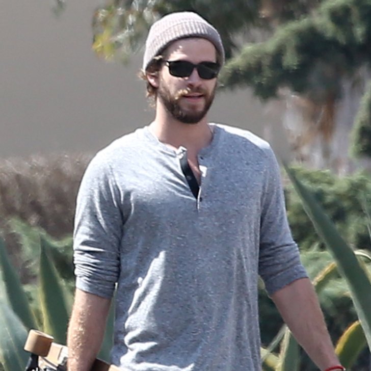 Liam Hemsworth With a Skateboard in LA | Pictures | POPSUGAR Celebrity