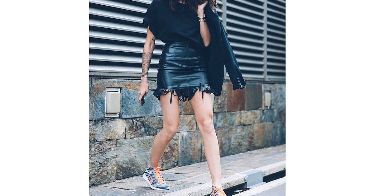 Pair Nike Trainers With a Leather Skirt | The Key to Dressing Like a ...