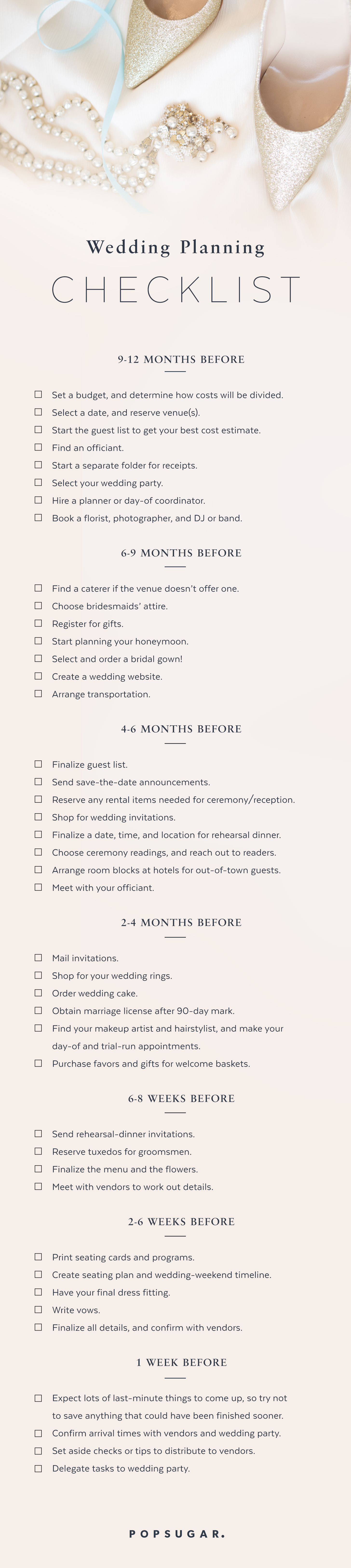 How To Plan A Wedding Checklist