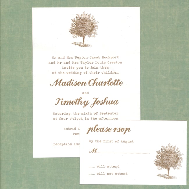 Tree Wedding Invitations At Home