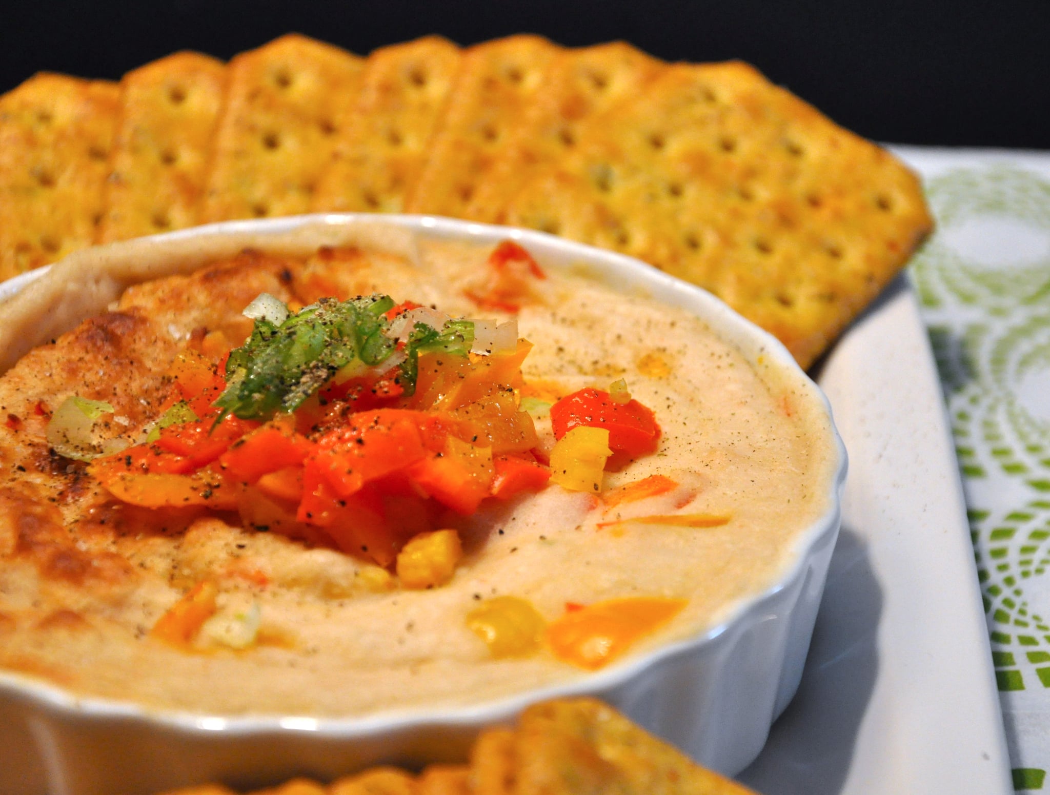 Warm White Bean Dip With Goat Cheese and Roasted Bell Peppers