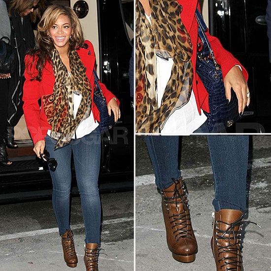 Pregnant Beyoncé Wearing Leopard Print and Red November ...