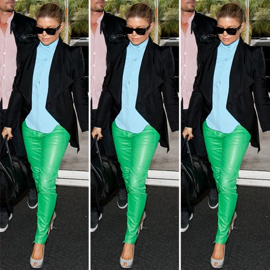 green leather trousers outfit