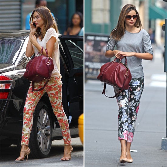 Miranda Kerr Snapped On the Street in Floral Printed Pants Two Days, in ...