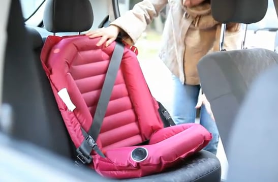 Inflatable child car seat clearance