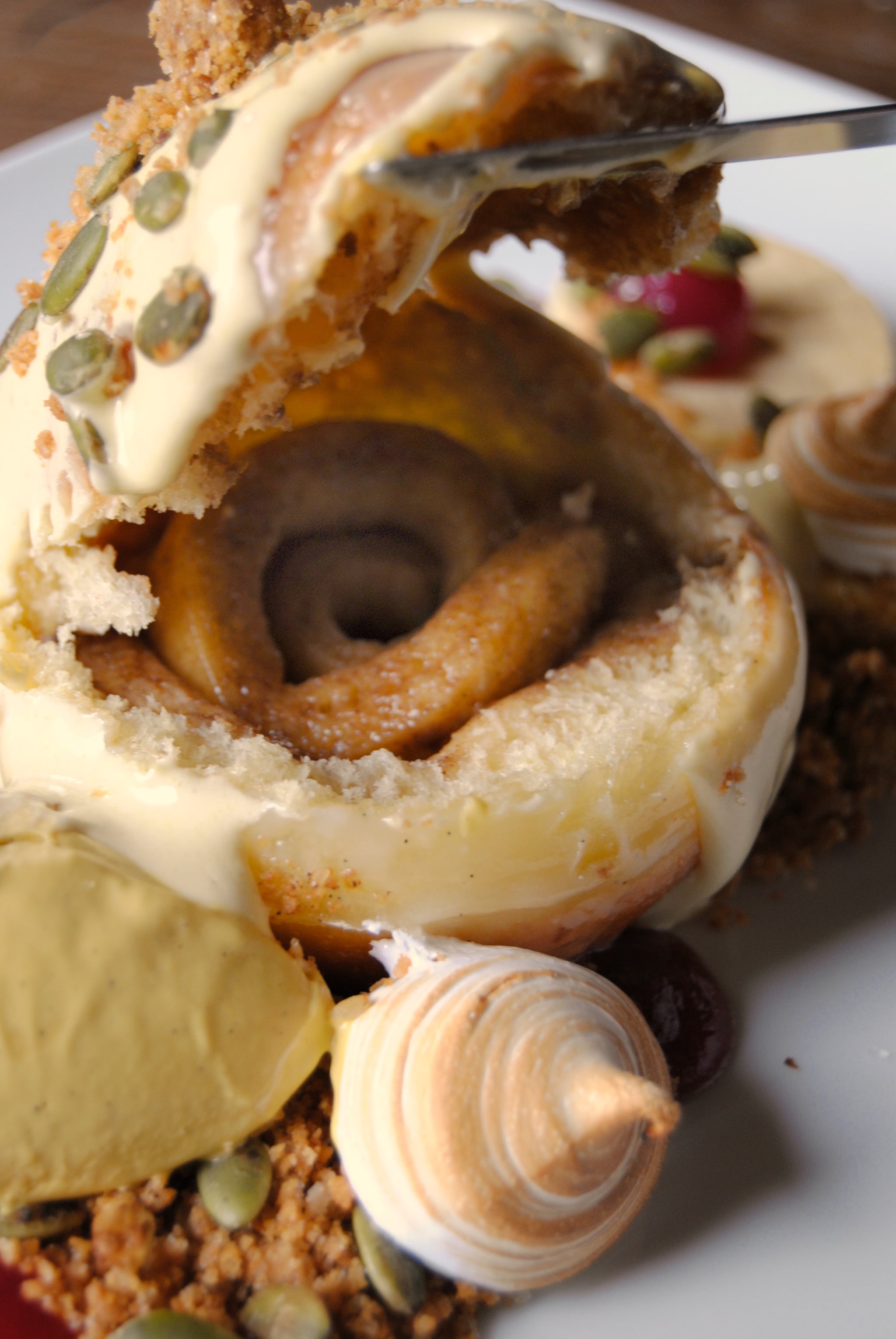 Cinnamon Roll Doughnut at Catch Restaurant New York City POPSUGAR Food